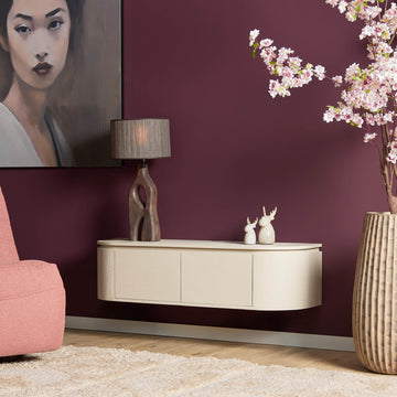 TV-Möbel - Mangoholz Sand, Schwebendes Design, Zwei Türen, 120 cm – Excellent | Starfurn
