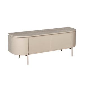 TV Unit – Mango Wood, Sand Color, Floating Design – Excellent | Starfurn