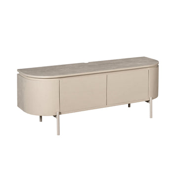 TV-Möbel - Mangoholz Sand, Schwebendes Design, Zwei Türen, 120 cm – Excellent | Starfurn