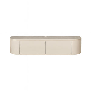 TV Unit – Mango Wood, Sand Color, Floating Design – Excellent | Starfurn