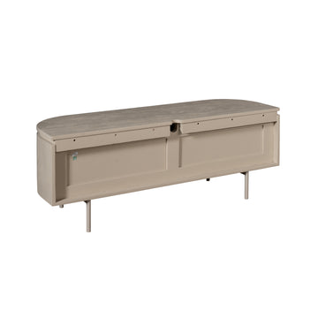 TV-Möbel - Mangoholz Sand, Schwebendes Design, Zwei Türen, 120 cm – Excellent | Starfurn