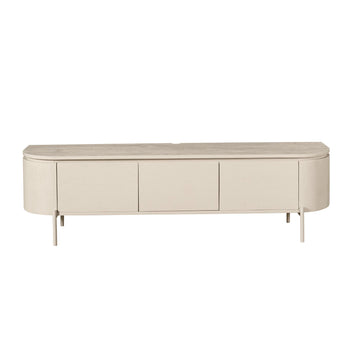 TV-Möbel - Mangoholz Sand, Schwebendes Design, Drei Türen, 160 cm – Excellent | Starfurn