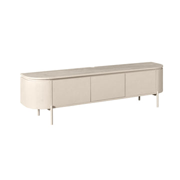 TV-Möbel - Mangoholz Sand, Schwebendes Design, Drei Türen, 160 cm – Excellent | Starfurn
