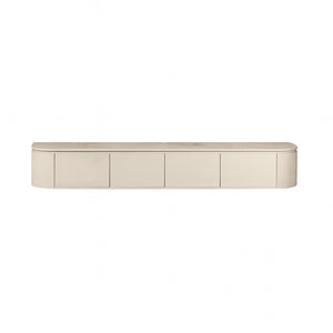 TV-Möbel - Mangoholz Sand, Schwebendes Design, Vier Türen, 200 cm – Excellent | Starfurn
