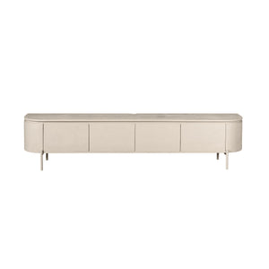 TV-Möbel - Mangoholz Sand, Schwebendes Design, Vier Türen, 200 cm – Excellent | Starfurn