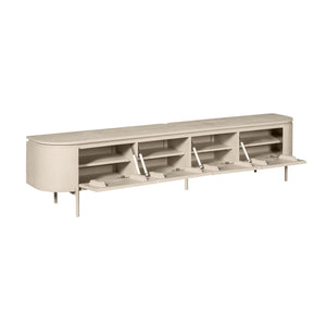 Floating TV Unit – Mango Wood, Sand Finish, Four Doors – Excellent | Starfurn