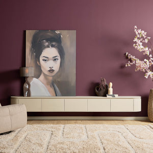 TV-Möbel - Mangoholz Sand, Schwebendes Design, Fünf Türen, 280 cm – Excellent | Starfurn