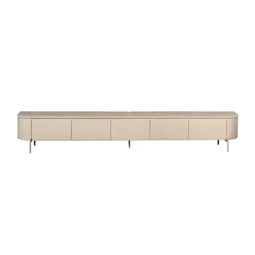TV-Möbel - Mangoholz Sand, Schwebendes Design, Fünf Türen, 280 cm – Excellent | Starfurn