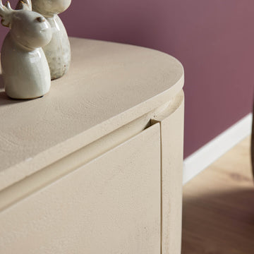 TV-Möbel - Mangoholz Sand, Schwebendes Design, Fünf Türen, 280 cm – Excellent | Starfurn