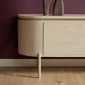 TV-Möbel - Mangoholz Sand, Schwebendes Design, Fünf Türen, 280 cm – Excellent | Starfurn