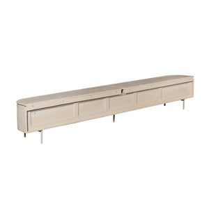 TV-Möbel - Mangoholz Sand, Schwebendes Design, Fünf Türen, 280 cm – Excellent | Starfurn