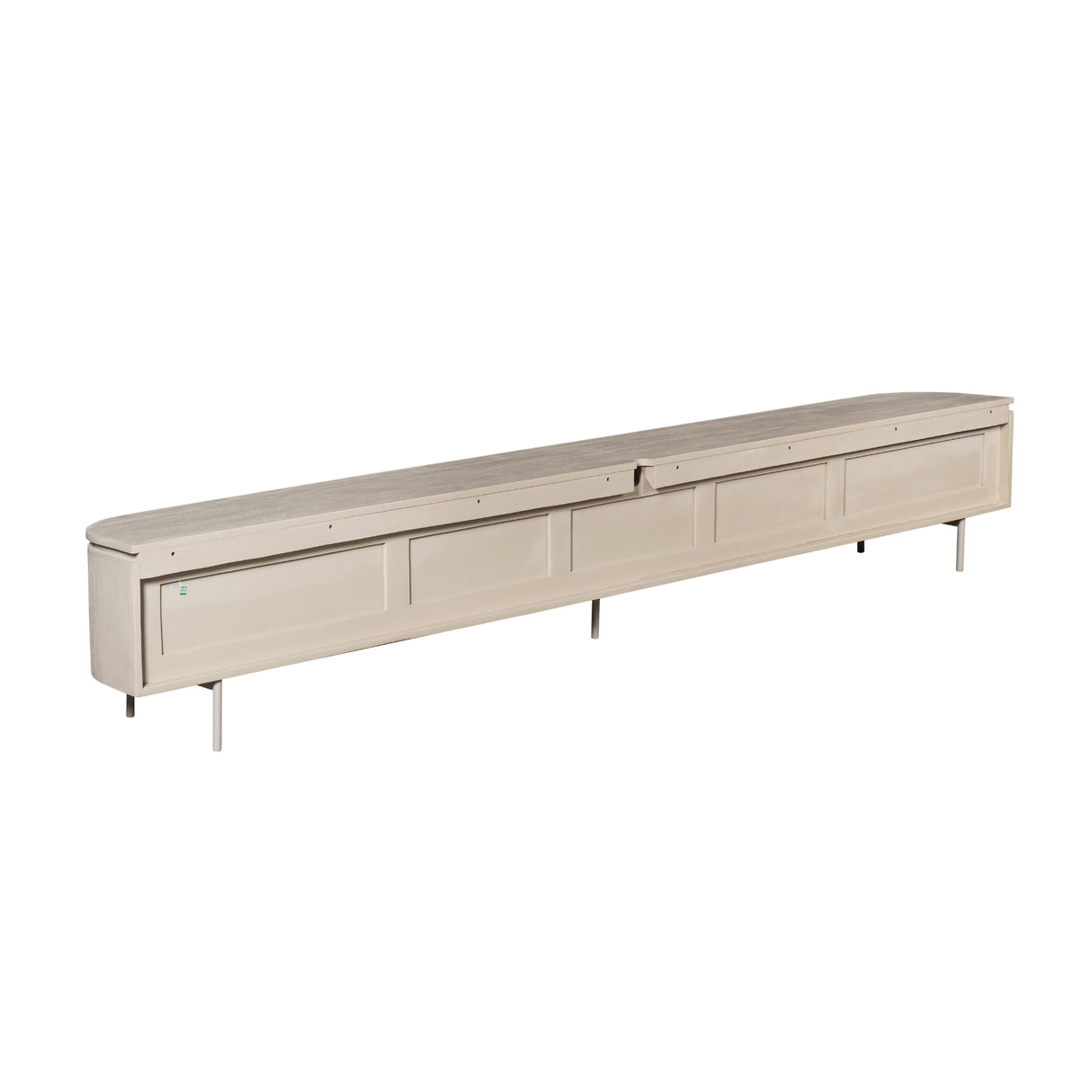 TV-Möbel - Mangoholz Sand, Schwebendes Design, Fünf Türen, 280 cm – Excellent | Starfurn