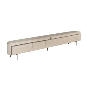 TV-Möbel - Mangoholz Sand, Schwebendes Design, Fünf Türen, 280 cm – Excellent | Starfurn