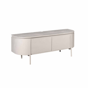 TV-Möbel - Mangoholz Taupe, Schwebendes Design, Zwei Türen, 120 cm – Excellent | Starfurn