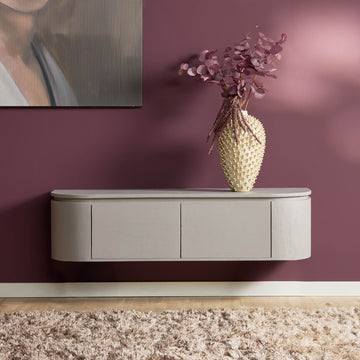TV-Möbel - Mangoholz Taupe, Schwebendes Design, Zwei Türen, 120 cm – Excellent | Starfurn