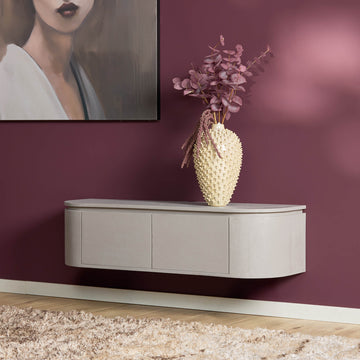 TV-Möbel - Mangoholz Taupe, Schwebendes Design, Zwei Türen, 120 cm – Excellent | Starfurn