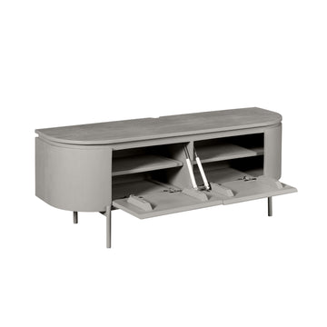TV-Möbel - Mangoholz Taupe, Schwebendes Design, Zwei Türen, 120 cm – Excellent | Starfurn