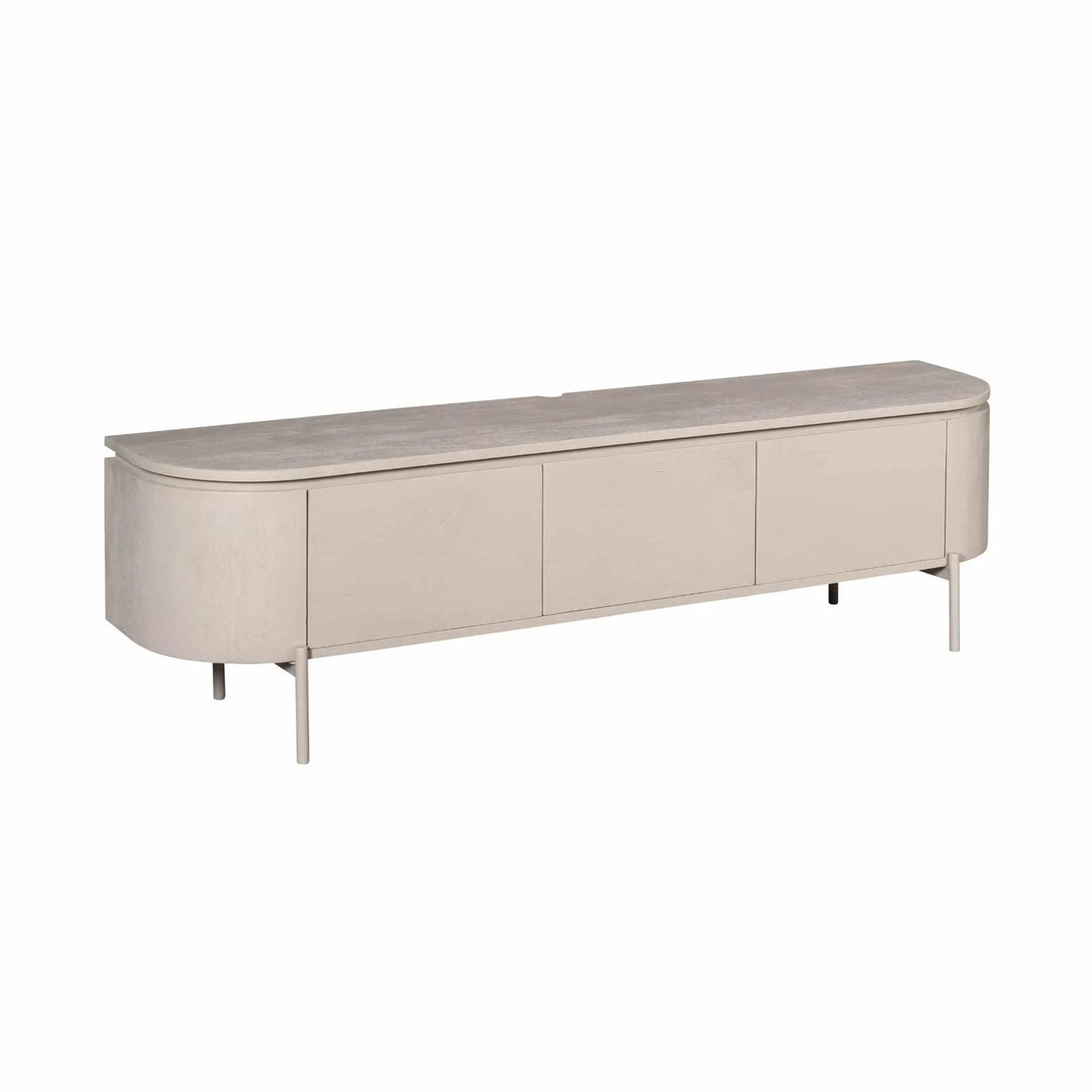 TV Furniture – Mango Wood, Taupe Finish, Wall/Floor, Storage Doors – Excellent | Starfurn