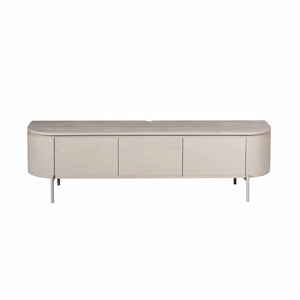 TV Furniture – Mango Wood, Taupe Finish, Wall/Floor, Storage Doors – Excellent | Starfurn