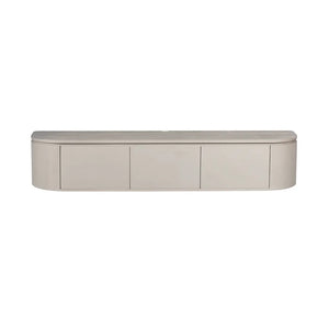 TV Furniture – Mango Wood, Taupe Finish, Wall/Floor, Storage Doors – Excellent | Starfurn
