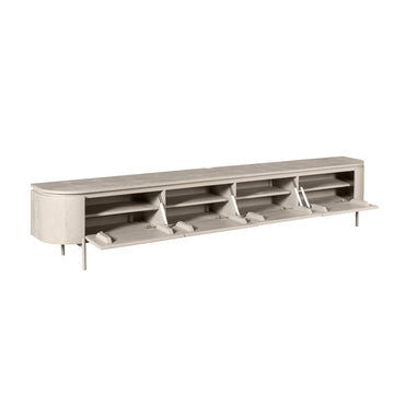 TV Unit – Modern Design, Taupe Color, Mango Wood – Excellent | Starfurn