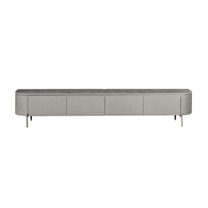 TV-Möbel - Mangoholz Taupe, Schwebendes Design, Vier Türen, 200 cm – Excellent | Starfurn