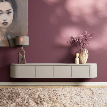 TV Unit – Modern Design, Taupe Color, Mango Wood – Excellent | Starfurn