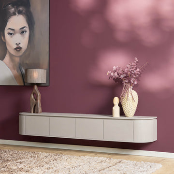 TV Unit – Modern Design, Taupe Color, Mango Wood – Excellent | Starfurn