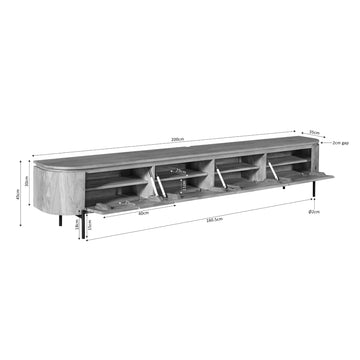 TV Unit – Modern Design, Taupe Color, Mango Wood – Excellent | Starfurn