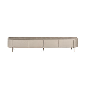 TV-Möbel - Mangoholz Taupe, Schwebendes Design, Vier Türen, 240 cm – Excellent | Starfurn