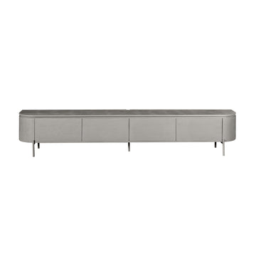 TV-Möbel - Mangoholz Taupe, Schwebendes Design, Vier Türen, 240 cm – Excellent | Starfurn