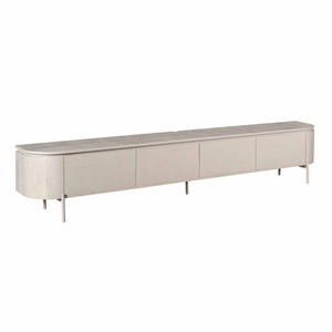 TV-Möbel - Mangoholz Taupe, Schwebendes Design, Vier Türen, 240 cm – Excellent | Starfurn