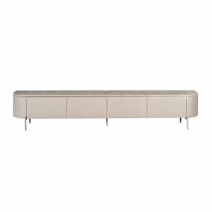 TV-Möbel - Mangoholz Taupe, Schwebendes Design, Vier Türen, 240 cm – Excellent | Starfurn