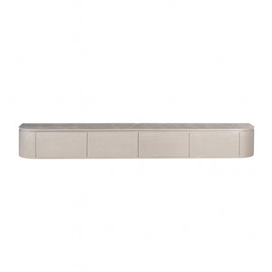 TV-Möbel - Mangoholz Taupe, Schwebendes Design, Vier Türen, 240 cm – Excellent | Starfurn