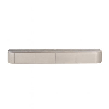 TV-Möbel - Mangoholz Taupe, Schwebendes Design, Vier Türen, 240 cm – Excellent | Starfurn