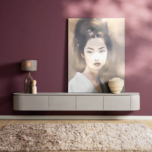 TV-Möbel - Mangoholz Taupe, Schwebendes Design, Vier Türen, 240 cm – Excellent | Starfurn