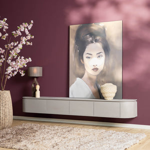 TV-Möbel - Mangoholz Taupe, Schwebendes Design, Vier Türen, 240 cm – Excellent | Starfurn
