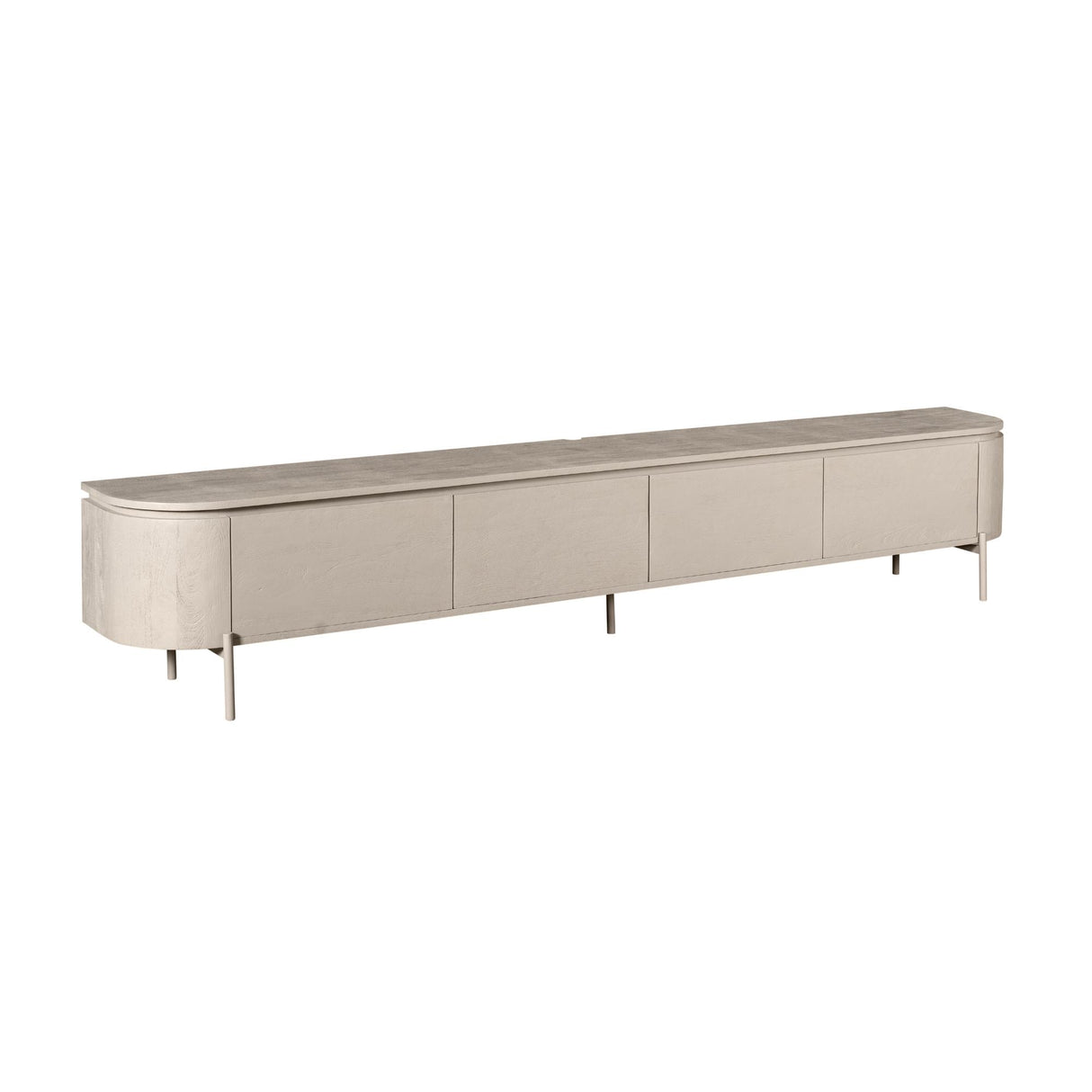 TV-Möbel - Mangoholz Taupe, Schwebendes Design, Vier Türen, 240 cm – Excellent | Starfurn