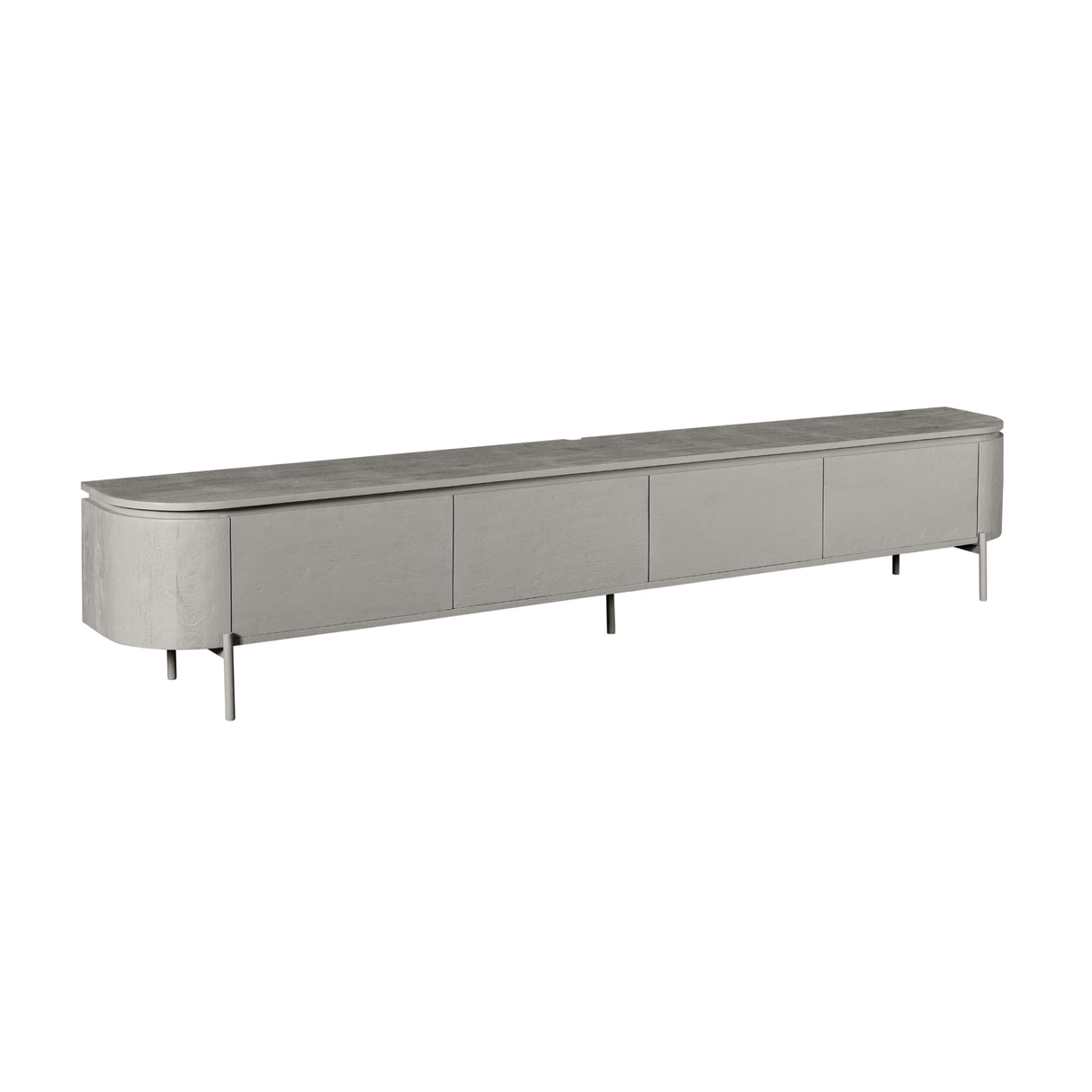 TV-Möbel - Mangoholz Taupe, Schwebendes Design, Vier Türen, 240 cm – Excellent | Starfurn