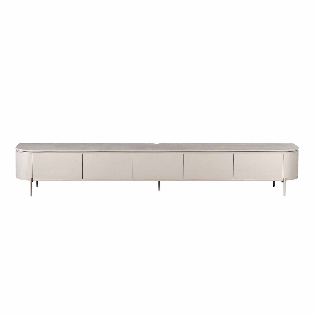 TV-Möbel - Mangoholz Taupe, Schwebendes Design, Fünf Türen, 280 cm – Excellent | Starfurn