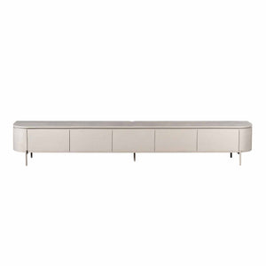 TV-Möbel - Mangoholz Taupe, Schwebendes Design, Fünf Türen, 280 cm – Excellent | Starfurn