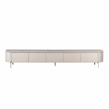 TV-Möbel - Mangoholz Taupe, Schwebendes Design, Fünf Türen, 280 cm – Excellent | Starfurn