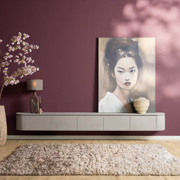 TV-Möbel - Mangoholz Taupe, Schwebendes Design, Fünf Türen, 280 cm – Excellent | Starfurn