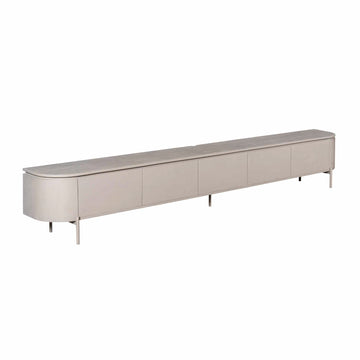 TV-Möbel - Mangoholz Taupe, Schwebendes Design, Fünf Türen, 280 cm – Excellent | Starfurn
