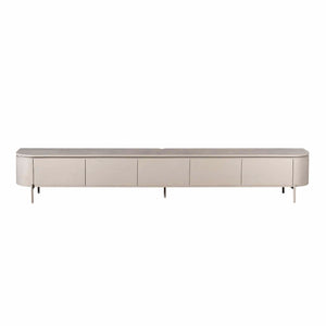 TV-Möbel - Mangoholz Taupe, Schwebendes Design, Fünf Türen, 280 cm – Excellent | Starfurn