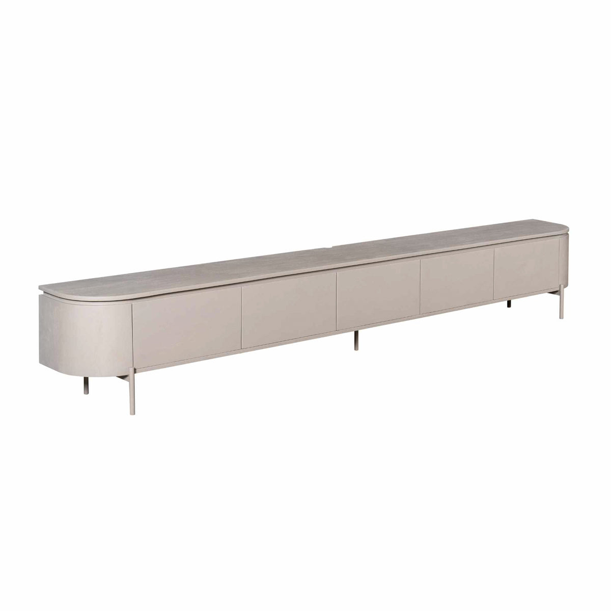 TV-Möbel - Mangoholz Taupe, Schwebendes Design, Fünf Türen, 280 cm – Excellent | Starfurn