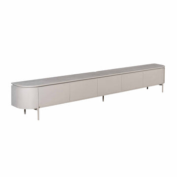 TV-Möbel - Mangoholz Taupe, Schwebendes Design, Fünf Türen, 280 cm – Excellent | Starfurn