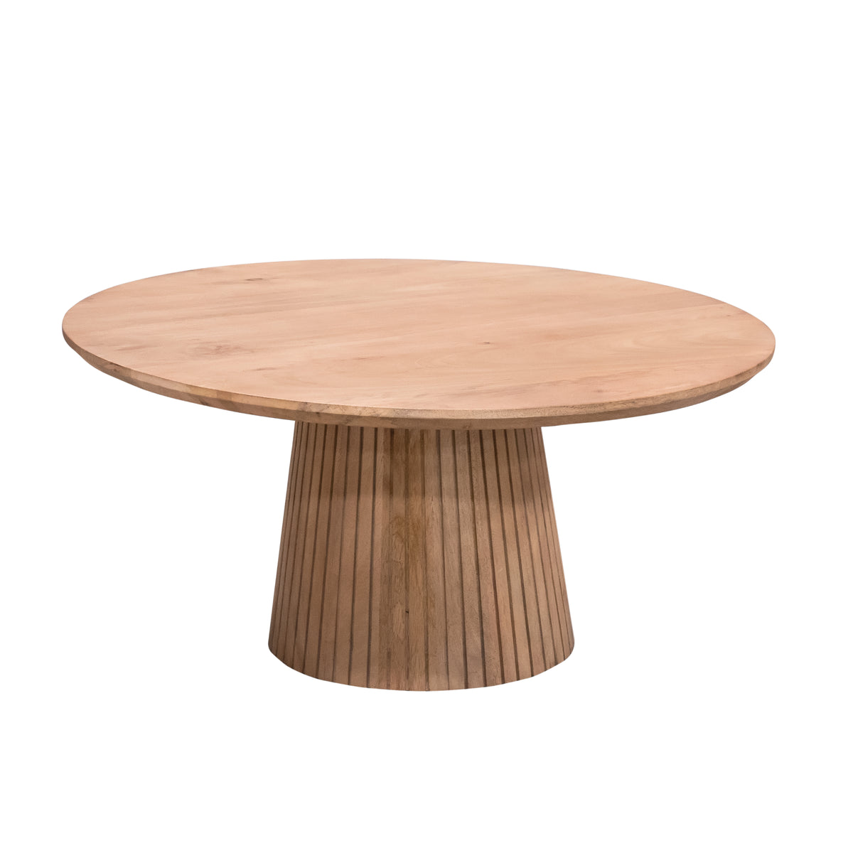 Coffee Table – Round Design, Mango Wood, Solid Frame – Solana | Starfurn