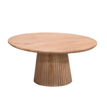 Couchtisch – Mangoholz Material, Runde Form, Natur Farbe, 80 cm - Solana | Starfurn