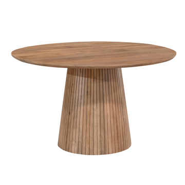 Esszimmertisch – Mangoholz Tischplatte, Massivholzgestell, Runde Form – Solana | Starfurn